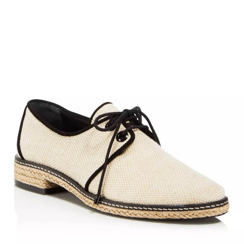 Tory Burch Fawn Linen Oxford Espadrilles Size 7